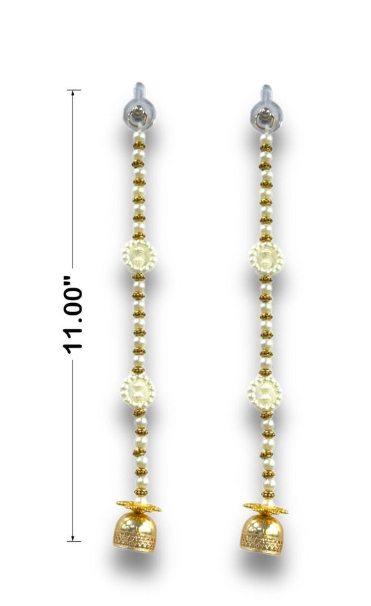 Smaran Traditional White Moti Beads Handmade Door Hanging/Bandarwal/Toran for Door, Traditional Bandarwal for Door for Home Decore Torans for Entrance Festival Diwali Decoration