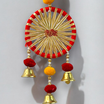 Smaran Ridhi Sidhi Door Hangings Handmade Wall Door Side Torans | Latkan Jhumar Bandhwar for Home Entrance | Traditional Festival, Diwali, Navratri, Wedding Decoration (Set of 2) (Ridhi-Sidhi)
