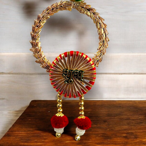 Smaran Shubh Labh Door Hangings Handmade Wall Door Side Torans | Latkan Jhumar Bandhwar for Home Entrance | Traditional Festival, Diwali, Navratri, Wedding Decoration (Set of 2) (Subh Labh-1)