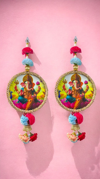 Smaran Ganeshji Door/Wall Hanging Latkan Toran Traditional Handmade Thoranam Diwali Festival Pooja Wedding and Home Wall Decoration Door Entrance Latkan Ganesh Latkan Gift (Ganeshji Latkan)