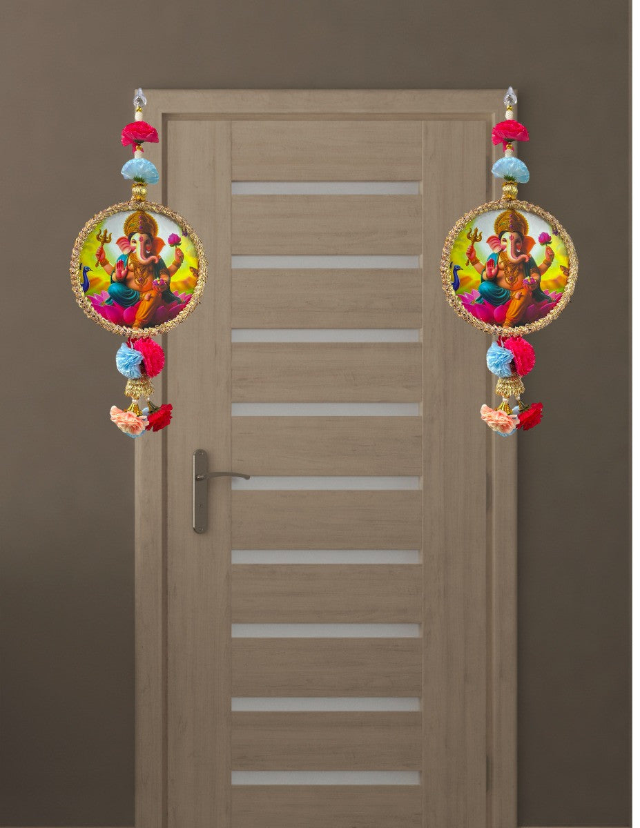 Smaran Ganeshji Door/Wall Hanging Latkan Toran Traditional Handmade Thoranam Diwali Festival Pooja Wedding and Home Wall Decoration Door Entrance Latkan Ganesh Latkan Gift (Ganeshji Latkan)