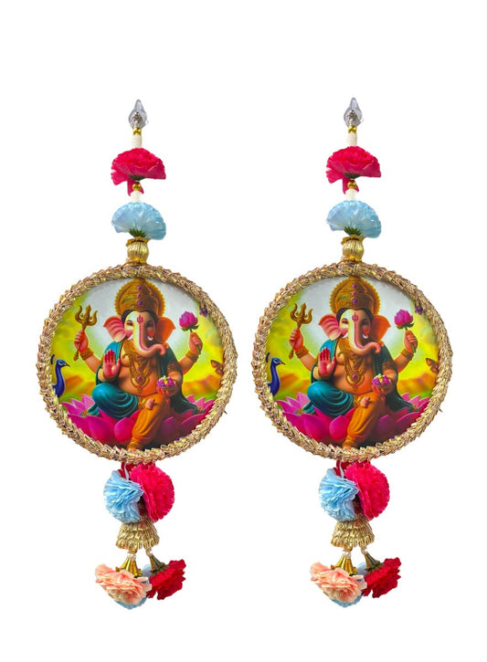 Smaran Ganeshji Door/Wall Hanging Latkan Toran Traditional Handmade Thoranam Diwali Festival Pooja Wedding and Home Wall Decoration Door Entrance Latkan Ganesh Latkan Gift (Ganeshji Latkan)