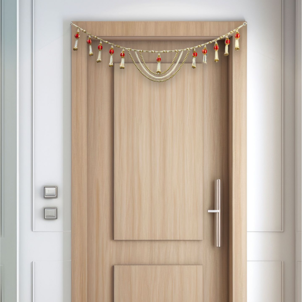 Smaran Traditional Handicraft Moti Toran with Latkan Handmade Door Hanging/Bandarwal/Toran for Door Home Decore Torans for Entrance Festival Diwali Decoration (Pom Pom)