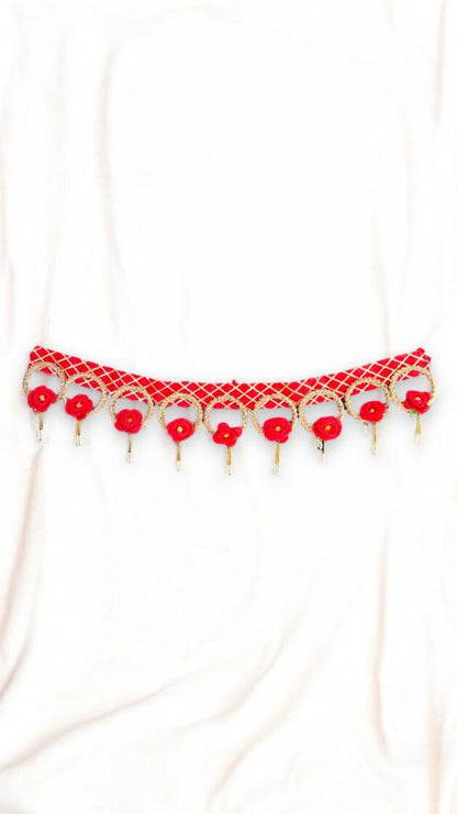 Smaran Traditional Hadmade Toran with Hangings | Handcrafted & Beautiful Wall Hanging Bandarwal for Entrance Gate & Office D cor | Artificial Flower Toran Festival Diwali Pooja Decoration