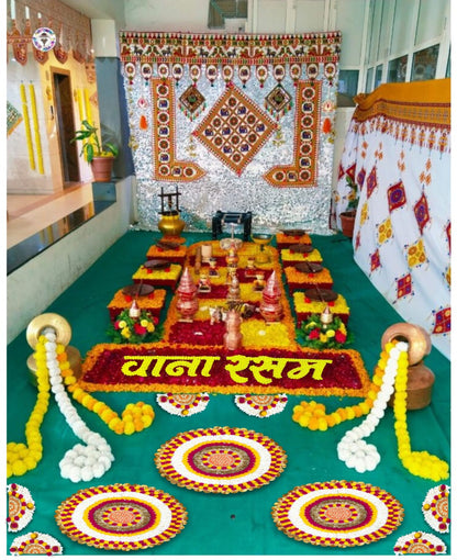 Smaran Vana Rasam Ceremony Decorations Kit Vana Rasam Board for Home Decorations for Marriage Wedding Shadi Celebration for Vana Rasam Ceremony Wedding Decorations (166cm X 34.80cm)