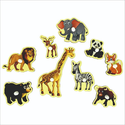 Set of colorful animal stickers on a white background